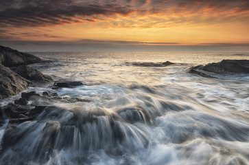 Obraz premium Sea sunrise, near Rezovo, Burgas, Bulgaria