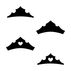 Crown icons. Princess crown. Vector illustration. Flat style. © chereliss