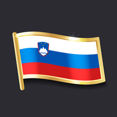 flag of Slovenia in the form of badge, flat image