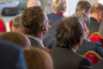 Audience at the conference, back view