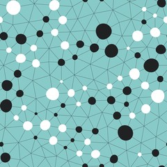 Seamless geometric pattern with connected dots. Vector background.