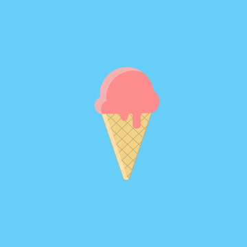 Ice cream. Vector illustration for the logo, banner, web pages. isolated on blue background