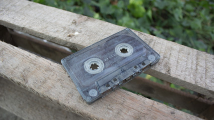 Old audio cassette for tape recorder
