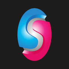 Vector illustration of 3d shapes, logo design