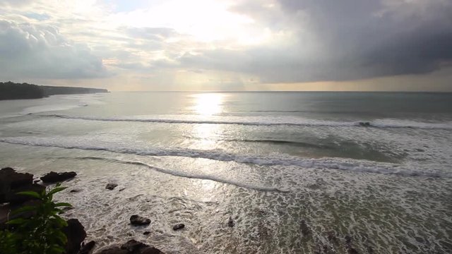 Morning summer ocean view panorama