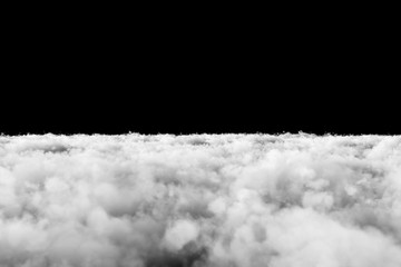 Cumulus clouds isolated on black background 3d illustration