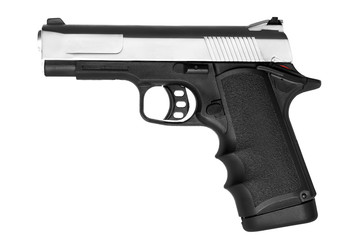 pneumatic pistol isolated on white