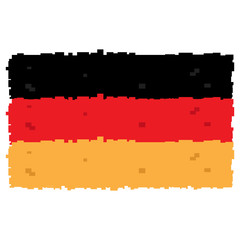 Pixelated flag of Germany isolated on white background, Vector illustration