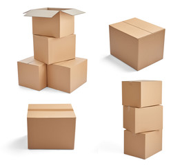 box package delivery cardboard carton stack