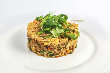 Delicious pilaf with herbs