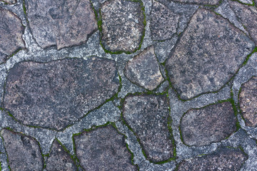 Old dirt rock stone floor pattern as background in Japan