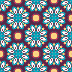 Abstract stylized floral seamless pattern. Hand drawn vector illustration