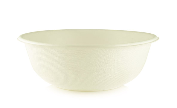 Paper bowl on white background