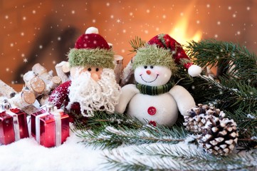 new year, 2018, dog, snowflake, snowman