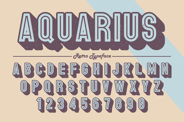 Decorative vector vintage retro typeface, font, typeface. © Aleksandr