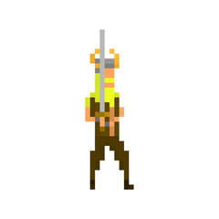 Obraz premium Pixel northern warrior for games and applications