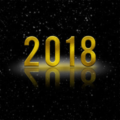 Golden Year 2018  background black 