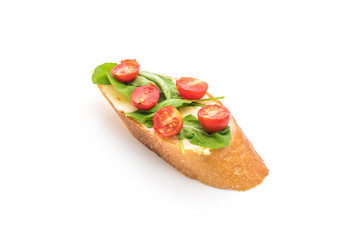 bread with rocket and tomatoes