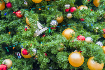 Obraz na płótnie Canvas Decorated Christmas Tree Detail Filling the Frame