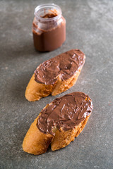 bread with chocolate hazelnut spread