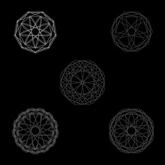 Holiday patterns of stars of snowflakes and flowers for gifts