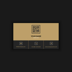 Modern Creative and Clean Business Card Template with gold dark color