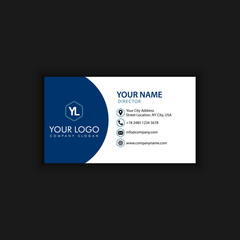 Fototapeta na wymiar Modern Creative and Clean Business Card Template with blue dark color