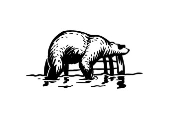 Bear Relaxing Top of Beer Barrel