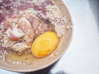 Marinated pork with egg
