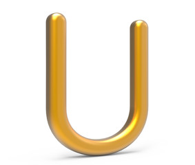 3D render metallic alphabet U © JoyImage