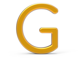 3D render metallic alphabet G
