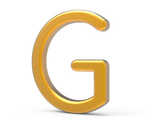 3D render metallic alphabet G