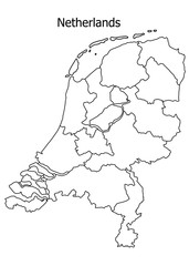 Netherlands border on a white background circuit