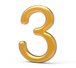 Fototapeta premium 3D render golden number 3