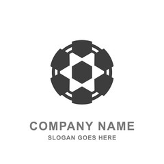 Obraz premium Flat Soccer Football Logo Vector Icon 