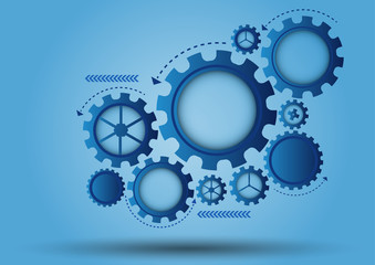Blue gear abstract vector background