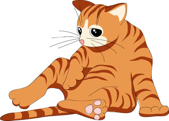 the kitten sits. sketch