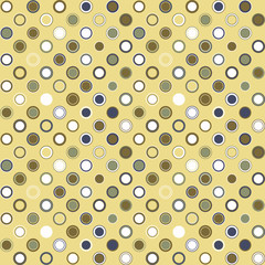Seamless pattern. Geometrical elements of round shape on a yellow background. For your design.
