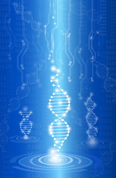 abstract background technology concept in blue light,human body heal,technology modern medical science in future and global international medical with tests analysis clone DNA human