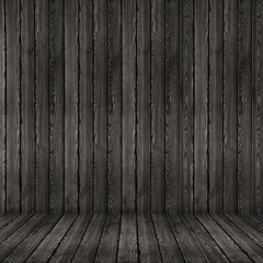 Wood texture background. black wood wall and floor