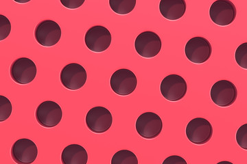 Plain red surface with cylindrical holes