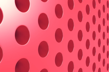 Plain red surface with cylindrical holes