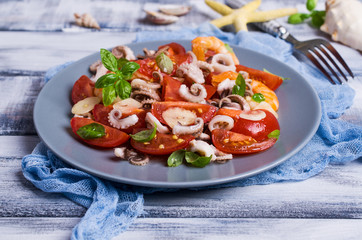 Salad with seafood