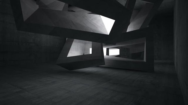 Abstract smooth white interior of the future. Architectural background. 3D animation and rendering. Part 1