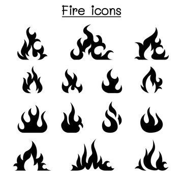 Fire icon set vector illustration graphic design