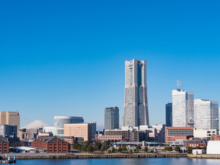 Fototapeta premium 横浜 みなとみらい 富士山