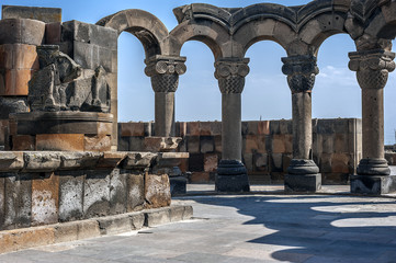 Fototapeta premium The restored ruins of the temple of Zvarnots (the Temple of Vigilant Angels).