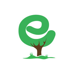 e  Letter tree green logo