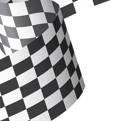 Checkered flag flying wave on white design sport race championship background vector illustration.