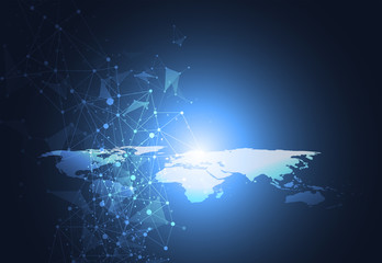 Global network connection. World map point and line composition concept of global business. Vector Illustration